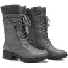imageDREAM PAIRS Womens Winter Lace up Mid Calf Combat Riding Military BootsGrey