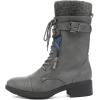 imageDREAM PAIRS Womens Winter Lace up Mid Calf Combat Riding Military BootsGrey