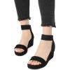 imageDREAM PAIRS womens Ankle Strap Platform Wedge SandalBlack
