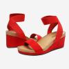 imageDREAM PAIRS womens Ankle Strap Platform Wedge SandalRed