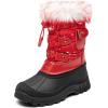imageDREAM PAIRS Boys Girls Snow Boots WaterResistant Outdoor Warm Cozy AntiSlip Mid Calf Faux Fur Lining Insulated Winter Shoes for LittleBig KidsRedBlack