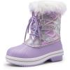 imageDREAM PAIRS Cozy Kids Snow Boots Warm ampamp WaterResistant Winter Boots with Faux Fur for AllDay Play NonSlip Mid Calf BootsLight Purple