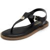 imageDREAM PAIRS Dressy TStrap Flat Thong Sandals for Women Comfort Roman Gladiator Casual Summer Beach Flip Flop Shoes with Adjustable Back Ankle StrapAll Black