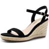 imageDREAM PAIRS Espadrilles Wedge Sandals for Women Womens Open Toe Summer Dressy Sandals with Adjustable Ankle Strap and Soft FootbedBlack