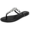 imageDREAM PAIRS Flip Flops for Women Dressy Rhinestone TStrap Thong Sandals for Summers Dress BeachBlack