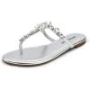 imageDREAM PAIRS Flip Flops for Women Dressy Rhinestone TStrap Thong Sandals for Summers Dress BeachSilver