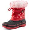 imageDREAM PAIRS Girls Boys Snow Boots WaterResistant Outdoor Warm Cozy AntiSlip Mid Calf Faux Fur Lining Winter Shoes for LittleBig KidsRedBlack