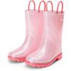 imageDREAM PAIRS Kids Rain Boots Glitter Boys Girls with Easyon Handles Sparkly Waterproof Boots Outdoor Playing Rain Boots UnisexChildPink