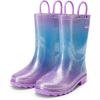 imageDREAM PAIRS Kids Rain Boots Glitter Boys Girls with Easyon Handles Sparkly Waterproof Boots Outdoor Playing Rain Boots UnisexChildPurplePinkBlue