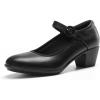 imageDREAM PAIRS Mary Jane Shoes Women Low Chunky Heels Closed Toe Pumps Comfortable Work Business Dress ShoesBlack