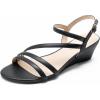 imageDREAM PAIRS Strappy Wrapped Dressy Wedge Sandals Comfortable Ankle Strap Open Toe Evening Dress Wedding Dance Summer ShoesBlackpu