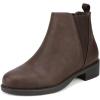 imageDREAM PAIRS Womens Ankle Boots Chunky Low Heel Chelsea Booties Slip On Elastic Fall Short BootsBrownPu
