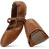 imageDREAM PAIRS Womens Ballet Flats Foldable Square Toe Mary Jane Flats Comfortable Slip On Dress Shoes Business Casual Work Mary Jane ShoesBrown