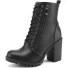 imageDREAM PAIRS Womens Combat Ankle Boots Chunky Heel Lace up Fashion Heeled BootiesBlack