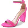 imageDREAM PAIRS Womens HiChunk High Heel Pump SandalsFuchsiaSuede