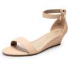 imageDREAM PAIRS Womens Ingrid Ankle Strap Low Wedge SandalNude