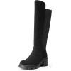 imageDREAM PAIRS Womens Knee High Boots Comfortable Platform Round Toe Stretch Boots for WomenBlacksuede