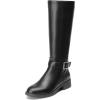 imageDREAM PAIRS Womens Knee High Riding Boots Comfortable Low Chunky Heel Side Zipper Round Toe Casual Classic RanchingBlack