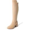imageDREAM PAIRS Womens Knee High Stretchy Fashion BootsNudesuede
