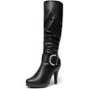 imageDREAM PAIRS Womens KneeHigh Stiletto Boots Black Fashion ampamp Classic Dress BootsParisblack Pu