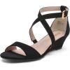 imageDREAM PAIRS Womens Low Wedge Sandals Ankle Strap Heel Sandal Open Toe Wide Dress Summer ShoesBlacknubuck