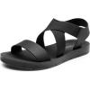 imageDREAM PAIRS Womens Open Toe Elastic Ankle Strap Flat Summer SandalsAll Blackelastic