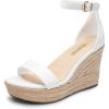 imageDREAM PAIRS Womens Platform Wedges Sandals Comfortable Open Toe Espadrilles Sandals Dressy Buckle Ankle Strap Summer ShoesWhitepu