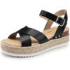 imageDREAM PAIRS Womens Stylish Platform Espadrille Wedge Sandals Round Toe Summer Causal Shoes Crisscross Band Adjustable Ankle Strap BuckleBlack