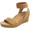 imageDREAM PAIRS womens Ankle Strap Platform Wedge SandalCamel