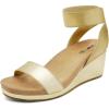 imageDREAM PAIRS womens Ankle Strap Platform Wedge SandalGoldPu