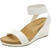 imageDREAM PAIRS womens Ankle Strap Platform Wedge SandalWhitePu