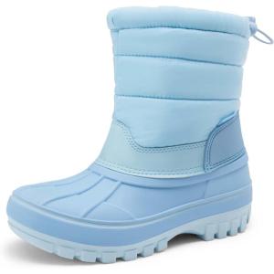 imageDREAM PAIRS Boys Girls Snow Boots WaterResistant Outdoor Warm Cozy AntiSlip Mid Calf Faux Fur Lining Winter Shoes for ToddlerLittleBig KidsBlue