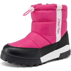 imageDREAM PAIRS Boys Girls Winter Snow Boots Slip Resistant Outdoor Cold Weather Boots with Faux Fur LiningBaby Pink
