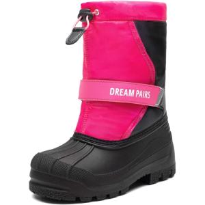 imageDREAM PAIRS Boys ampamp Girls Mid Calf WaterResistant Winter Snow Boots for ToddlerLittleBig KidHot Pink