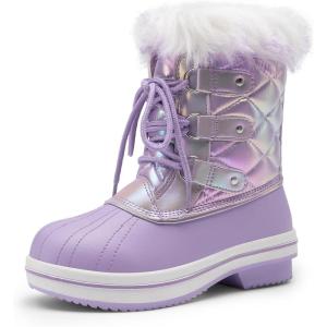 imageDREAM PAIRS Cozy Kids Snow Boots Warm ampamp WaterResistant Winter Boots with Faux Fur for AllDay Play NonSlip Mid Calf BootsLight Purple