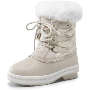 imageDREAM PAIRS Cozy Kids Snow Boots Warm ampamp WaterResistant Winter Boots with Faux Fur for AllDay Play NonSlip Mid Calf BootsOffwhite