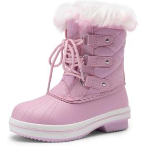 imageDREAM PAIRS Cozy Kids Snow Boots Warm ampamp WaterResistant Winter Boots with Faux Fur for AllDay Play NonSlip Mid Calf BootsPink