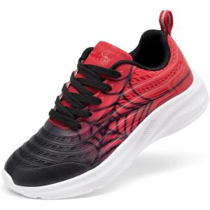 imageDREAM PAIRS Girls Boys Shoes Kids Lace up Tennis Sparkle Glitter Athletic Running SneakersBlackRed