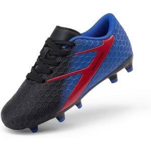imageDREAM PAIRS Girls Boys Soccer Cleats Kids Firm Groud Football Toddler Youth Athletic Outdoor Training Shoes for LittleBig KidBlueBlack