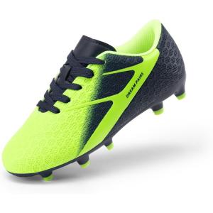 imageDREAM PAIRS Girls Boys Soccer Cleats Kids Firm Groud Football Toddler Youth Athletic Outdoor Training Shoes for LittleBig KidNavyNeon Green