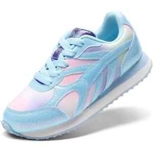imageDREAM PAIRS Girls Sneakers Laceup Tennis Running Casual LilLegends Lightweight Classic Walking Shoes for LittleBig KidRainbowBlue