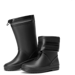 imageDREAM PAIRS Kids Rain Boots Boys Girls Lightweight Boots Waterproof Easyon Outdoor Playing Rain Boot UnisexChildBlack