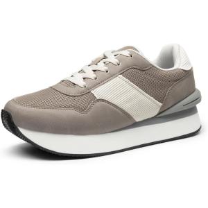 imageDREAM PAIRS Women Sneakers Tennis Ray Walking Platform Chunky Comfortable Lightweight Lace Up Casual Fashion Sneaker