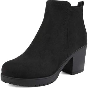 imageDREAM PAIRS Womens Ankle Boots Chunky Heel Platform Fall Heeled Short Booties ShoesBlack