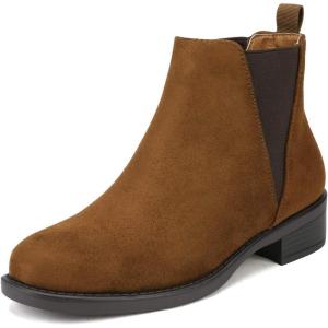 imageDREAM PAIRS Womens Ankle Boots Chunky Low Heel Chelsea Booties Slip On Elastic Fall Short BootsCamel