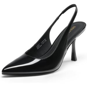 imageDREAM PAIRS Womens Heels Slingback Stiletto Pumps Shoes Pointed Closed Toe Kitten Heels Dress Bridal Elegant Wedding Sexy PartyBlackpat