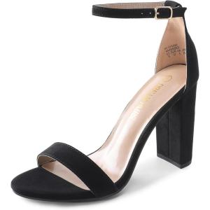 imageDREAM PAIRS Womens HiChunk High Heel Pump SandalsBlackSuede