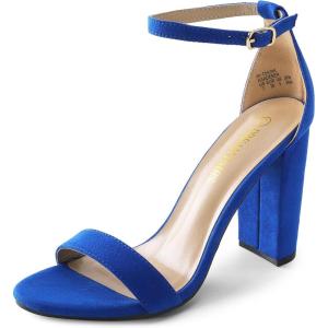 imageDREAM PAIRS Womens HiChunk High Heel Pump SandalsRoyalBlue