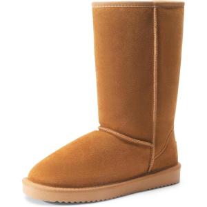 imageDREAM PAIRS Womens Hightop Winter Snow Boots Faux Fur Lining Pull on Warm Comfortable Outdoor Booties Shoes for Women FuzzyClassicChesnut