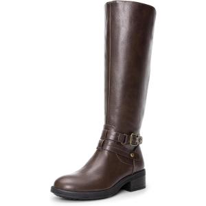imageDREAM PAIRS Womens Knee High Boots Buckle Riding BootsBrown1